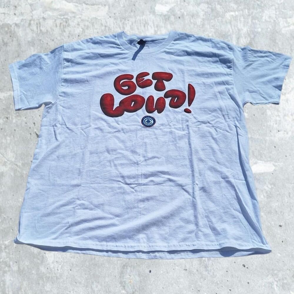 Gildan Men's White and Blue T-shirt